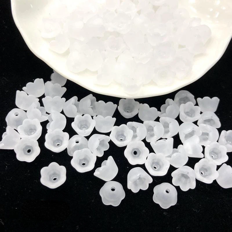 150 Perline Acriliche A Forma Di Fiore – Pastello Trasparenti – Foro 3mm – Per Gioielli Fai Da Te E Artigianato
