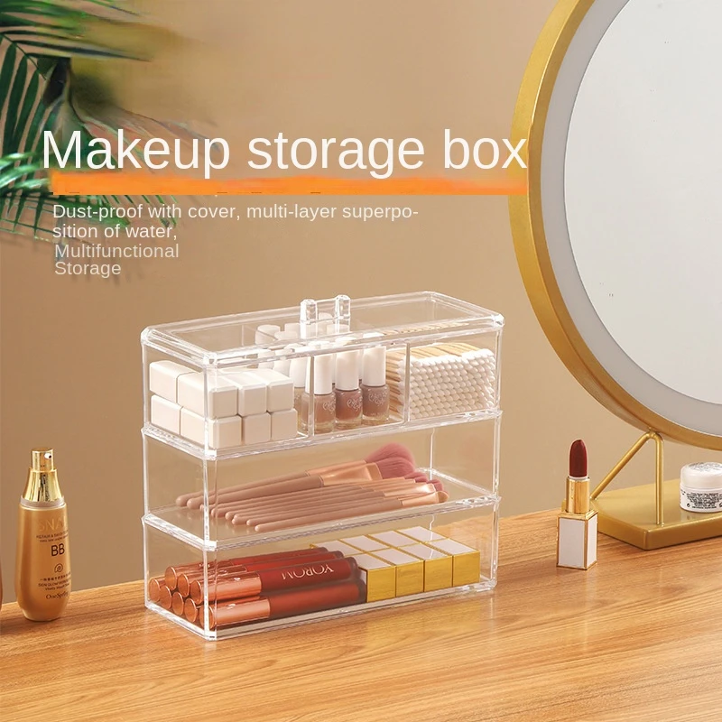 Clear Acrylic Stackable Drawer Organizer Cosmetics Make Up Bathroom Kitchen