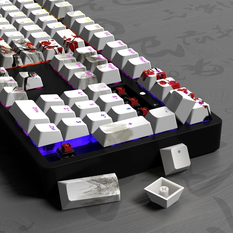 108-Key Mechanical Keyboard Keycaps OEM PBTSublimation Russian KoreanJapanese