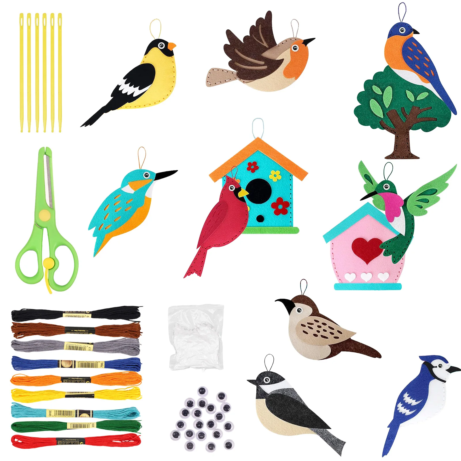 Description Picture 5 of item8Pcs Felt Sewing Craft Kit DIY Handmade & Sewing Set Fun Animal Sewing Kit with Instructions for Children from 3 to 12 years old