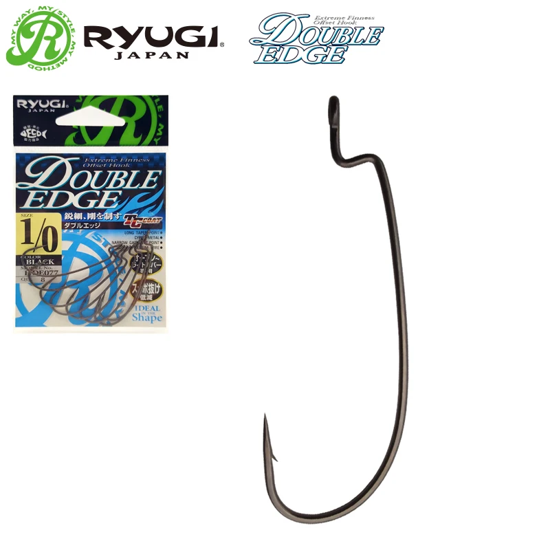 

Japan RYUGI Finness Offset Hook Japanese Fishing Hook High Carbon Steel Worm Bait Hook Texas Rigs Accessories Bass Fishhook