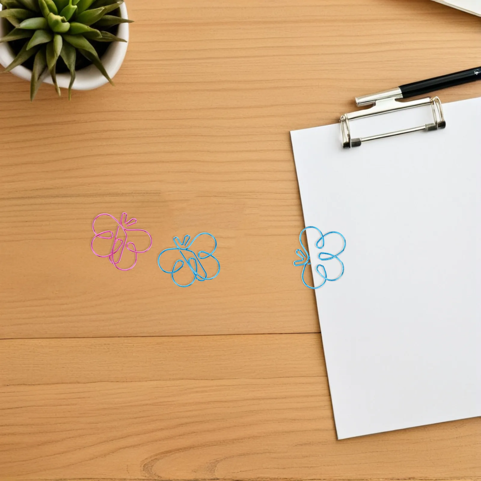 24Pcs 나비 모양의 종이 클립 다채로운 금속 책갈피 문서 클립 저널 주최자 사무실 학교 금속 책갈피 클립