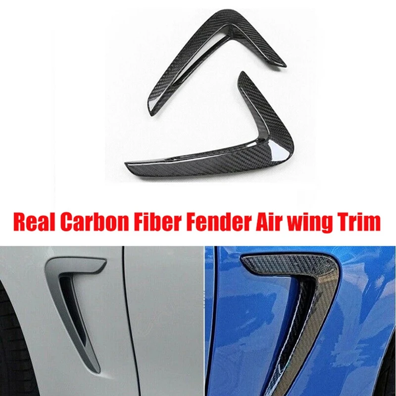 

1Pair Real Carbon Fiber Car Fender Trim Air Wing For BMW F32 F33 F36 2014-2020 Side Body Air Vent Cover Intake Grille