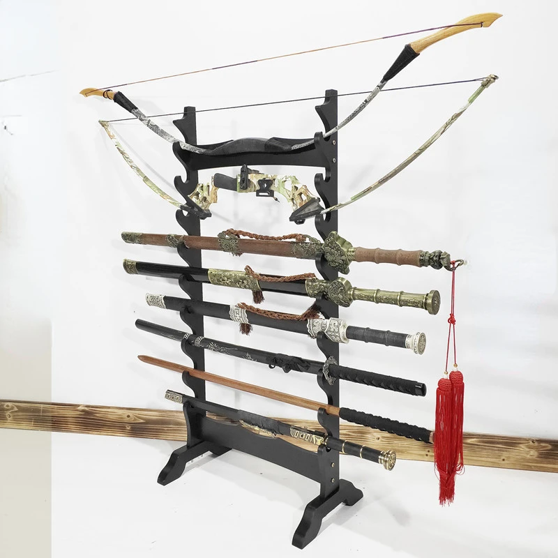 

Simple Multilayer Sword Frame Storage Floor Support Samurai Sword Rack Shelf Decor Creative Combination for Home