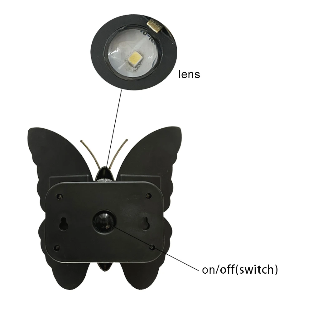 Butterfly Solar Wall Light Outdoor Wall Lantern Motion Sensor Decorative Porch Light IP65 Waterproof Auto On/Off for Fence Patio