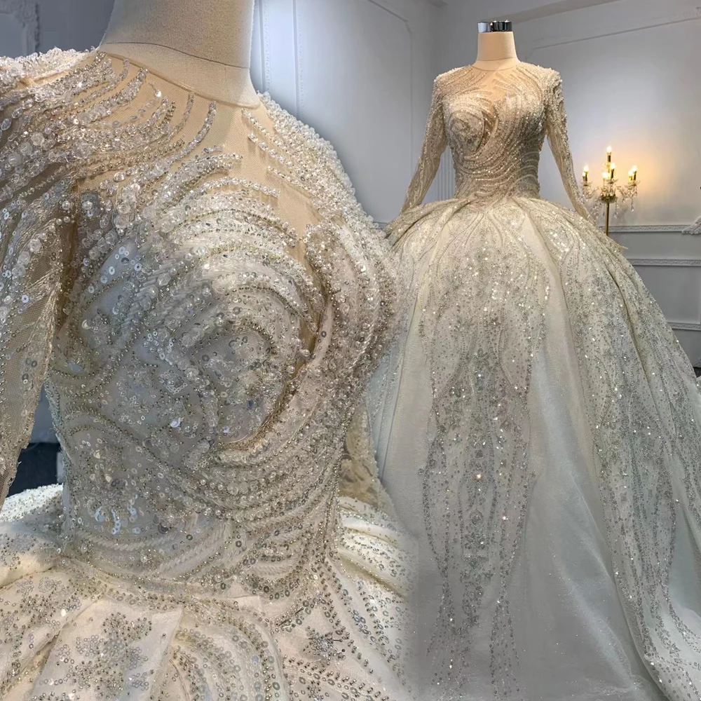 

Роскошное женское свадебное платье GiayMus, кружевное платье с бисером в арабском стиле, цвета слоновой кости, свадебное платье 2024, блестящее платье Z018