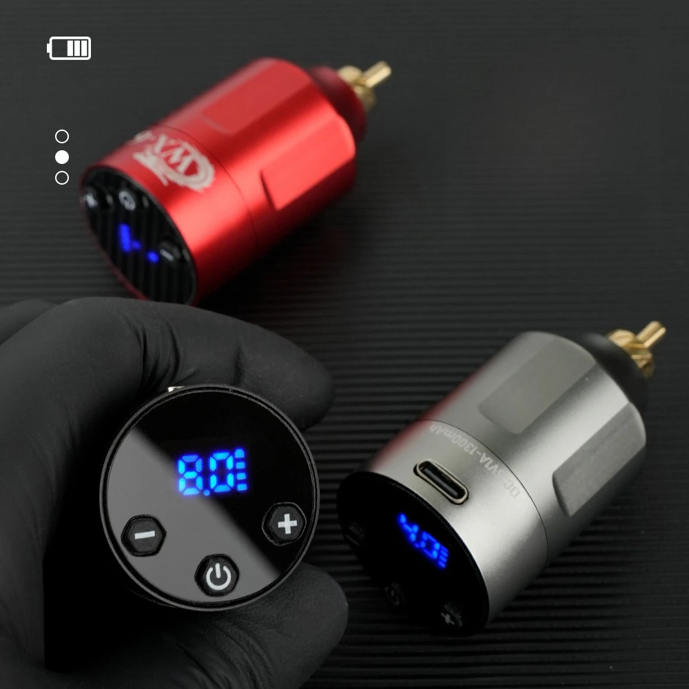 Mini wireless tattoo power supply LED screen DC/RCA tattoo battery pack rechargeable power supply wireless tattoo power supply