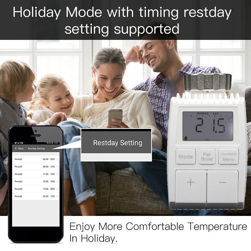 

Smart Radiator Mini 2.4ghz Ip20 Degree Voice Control Programmable Thermostat Heater Temperature Controller New