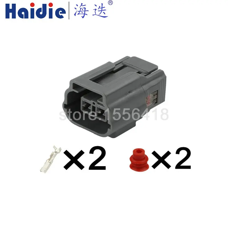 

Auto connectors wire harness plug housing Gray 2pin waterproof (2.2) male and female, including terminals 6189-0640 6181-0437