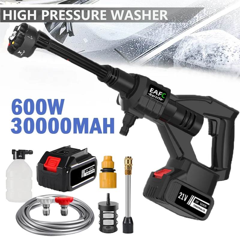 20000mAh30000mAhCordlessHighPressureCarWasher100Bar600WCar