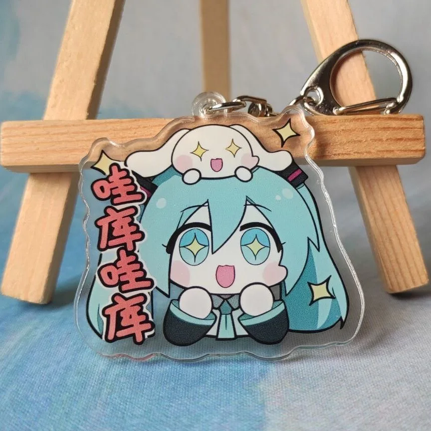 Charming Hatsune Miku Acrylic Keychain - Adorable Anime Girl Pendant & Stylish Backpack Accessory