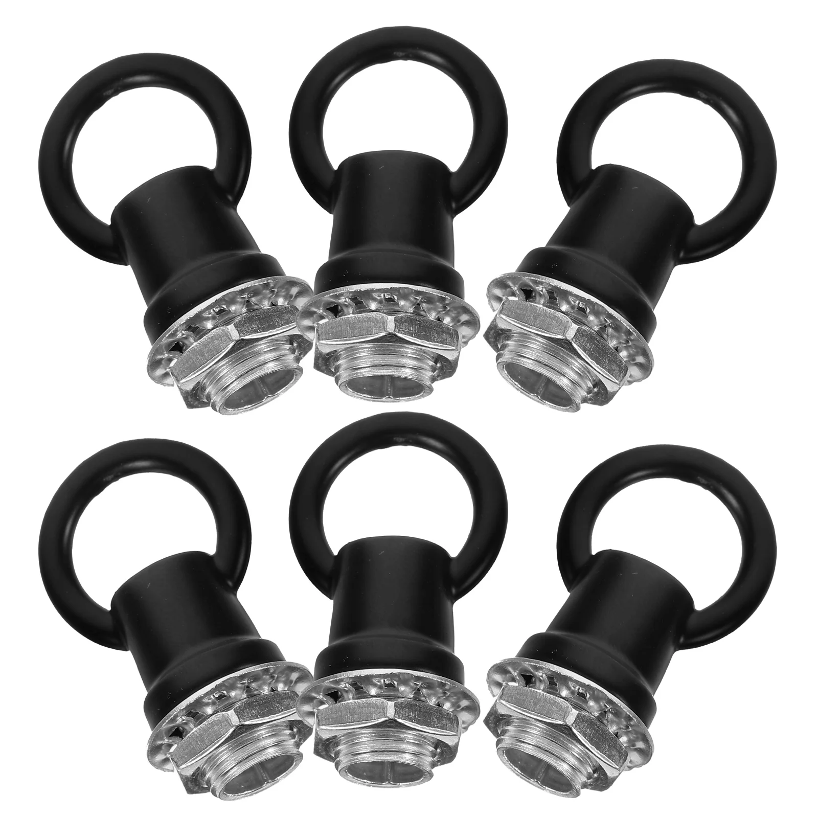 

6 Pcs Lighting Accessories Nuts Ceiling Hooks Hanging Zinc Alloy for Fixture Chandelier Parts Eye Bolts Loop