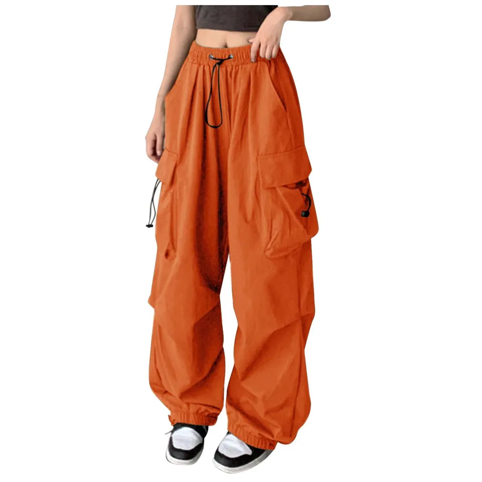 Womens Camo Cargo Pants High Waist Baggy Trousers