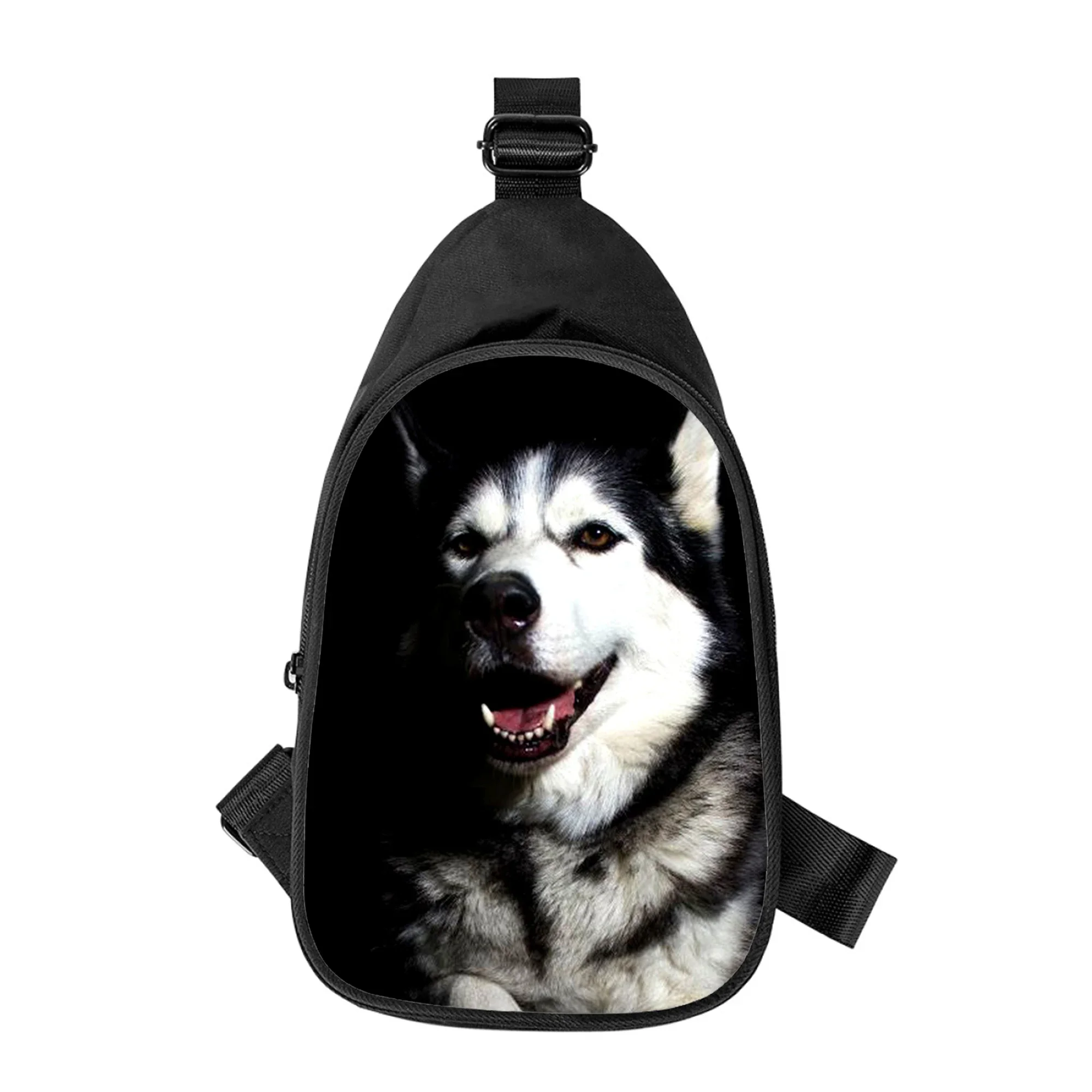 Husky Hond Grappig Cool 3d Print Nieuwe Mannen Cross Borst Tas Diagonaal Vrouwen Schoudertas Echtgenoot School Taille Pack Mannelijk Borstpakket