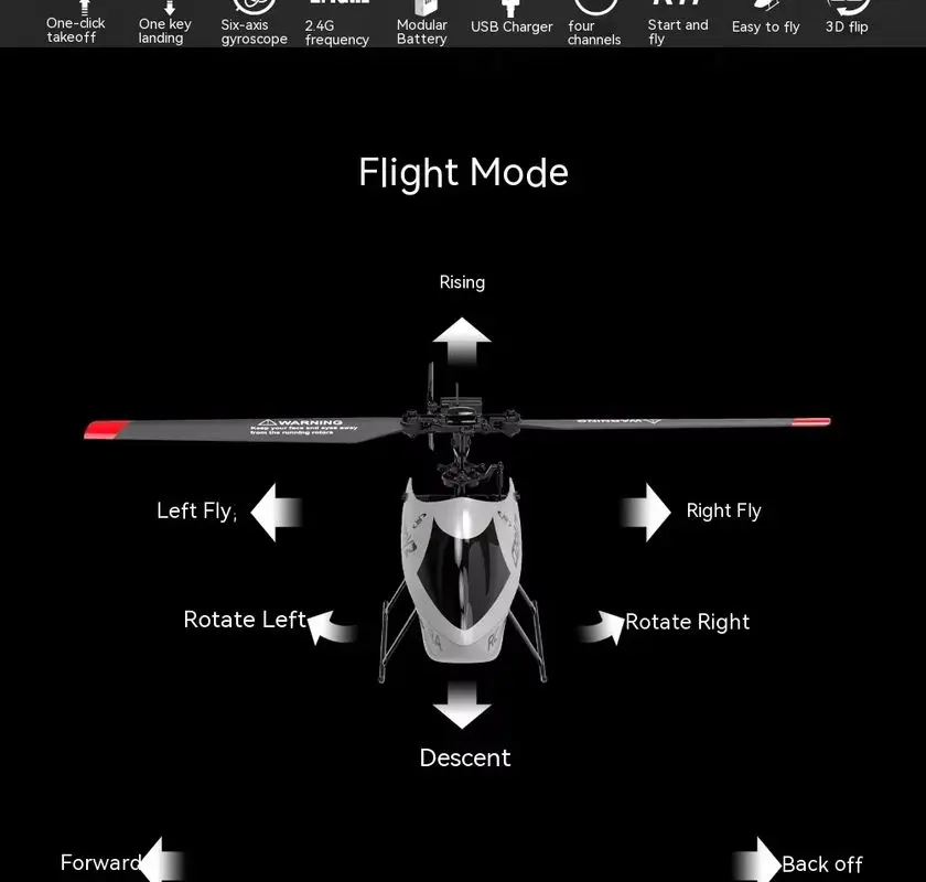 Four Channel Aircraft Model C129v2 Helicopter Single Blade No Aileron Pneumatic Stunt Remote Control Aircraft Boy Toy Gift 2