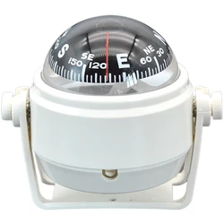 Nautical Ball - Shaped 360° Rotating Marine Compass with Splashproof Navigation Dial (White)