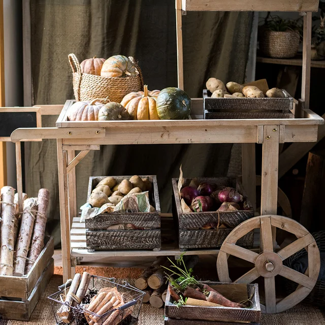 Nagy Szilárd Fa Úszó Virágállvány Virágbolt Dekoráció Kijelző Állvány Többfunkciós Retro Kosár - Image 4