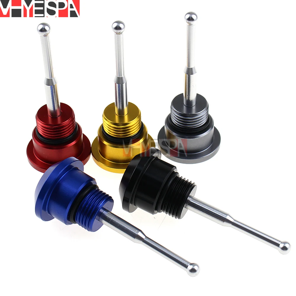 

Motorcycle Oil Drain Dipstick Plug Fuel Depth Engine Oil Level Stick CNC Aluminum for Piaggio Vespa GTS 200 250 300 2013-2018