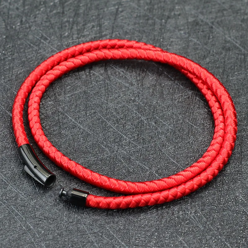 Stainless Steel Macrame Cord Bracelet for Men