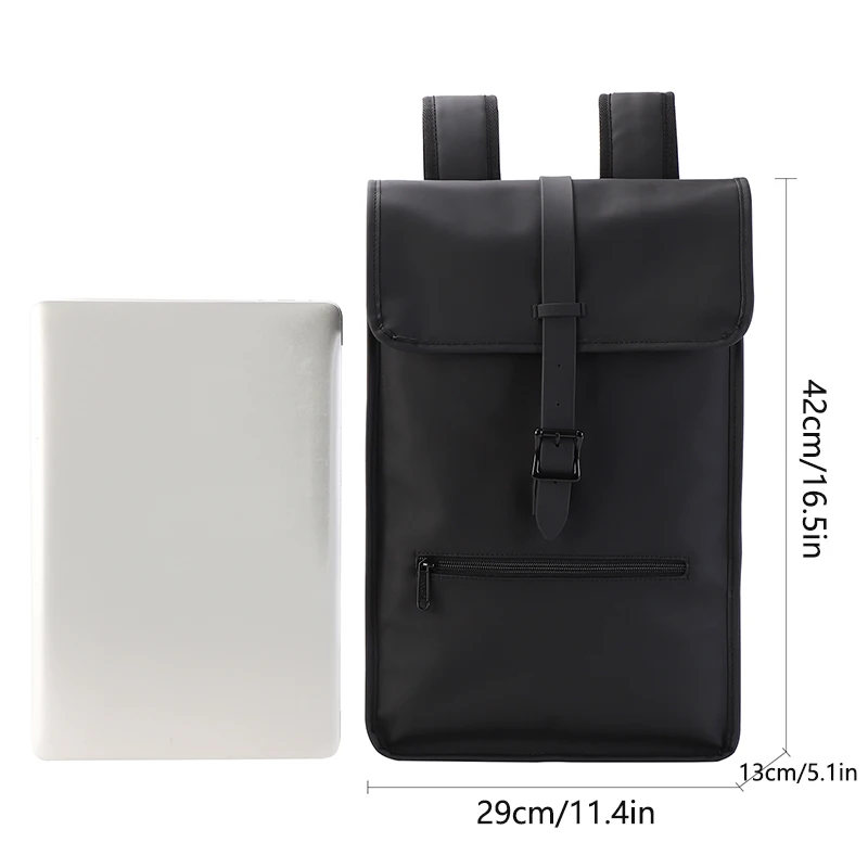 TINYAT New Men's Leather Backpack laptop Backpack for 14 15 inch Waterproof Travel Backpack for School Hiking Finshing Backpack 3