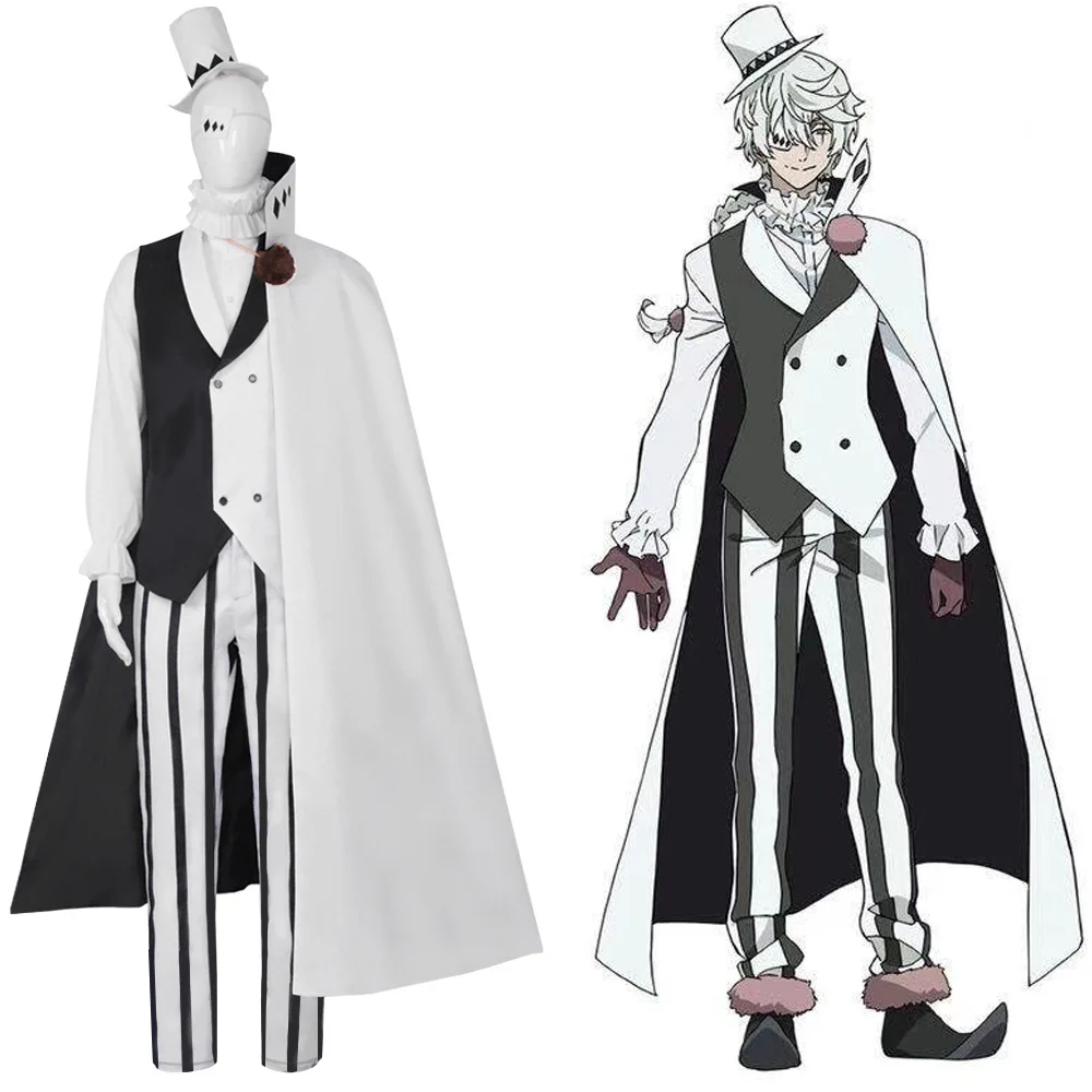 

Bungou Bungo Stray Dogs Season 4 Nikolai Gogol Cosplay Costume Cloak Cape Uniform Shoes Wig Anime Hunter Dogs Halloween Costume