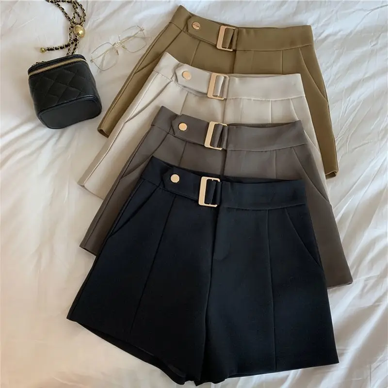 Trend High Waist All-match Wide Leg Pants Spring Summer New Solid Color Loose Youth Shorts Casual Fashion Women Clothing S-XL
