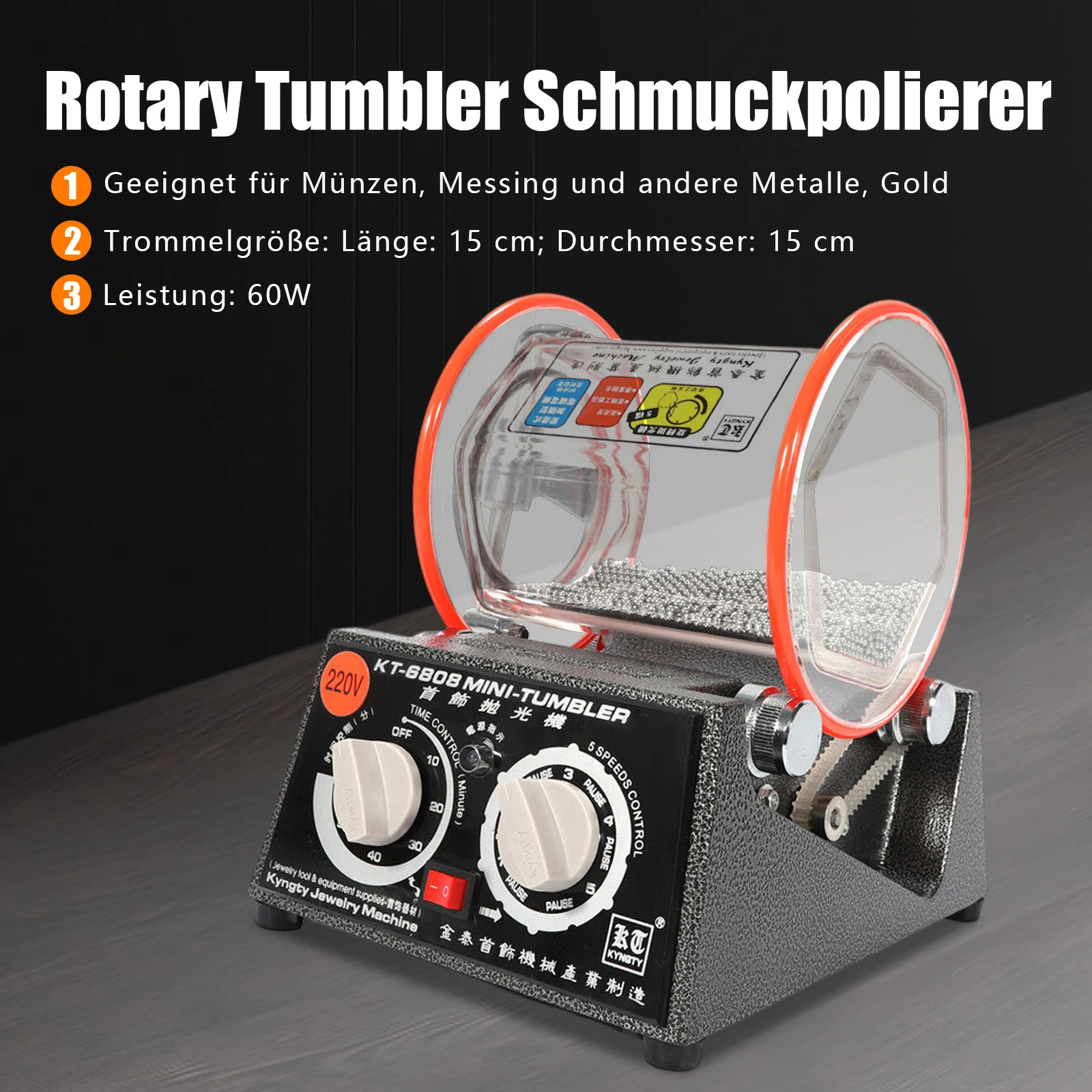 Lucidatrice Rotativa Per Gioielli Lucidatrice Per Perline Lucidatrice 3Kg 110V/220V Poliertrommel Poliermaschine