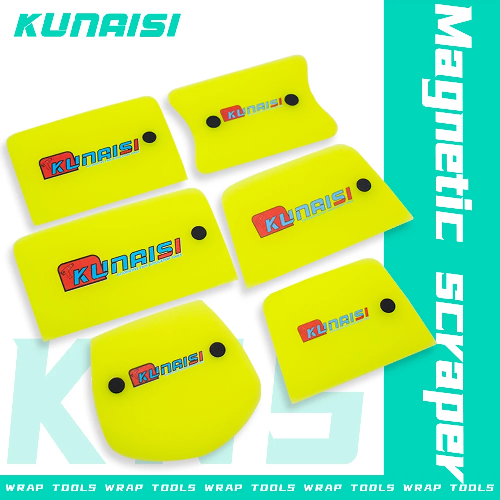 7Pcs PPF 스퀴지 키트 편리한 사용을위한 자기 매력이있는 자동차 비닐 랩 및 창 색조 용 안티 균열 실리콘 도구