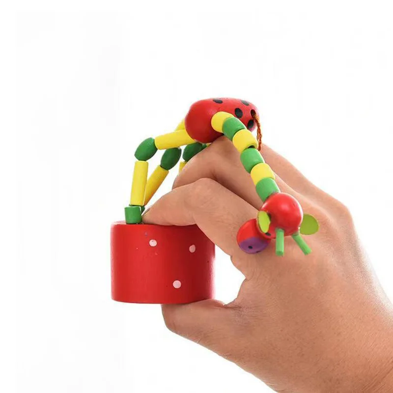 나무로 만든 춤추는 기린 엄지손가락 인형, 아이들을 위한 창의적인 선물, 남아 여아 생일 파티 선물, 선물 가방 필수품