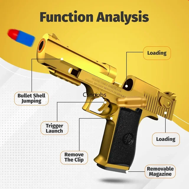Shell Ejecting Desert Eagle Toy Gun Educational Toy Soft Bullet Blaster for Boys Adults Airsoft Pistol Children Birthday Gift 5