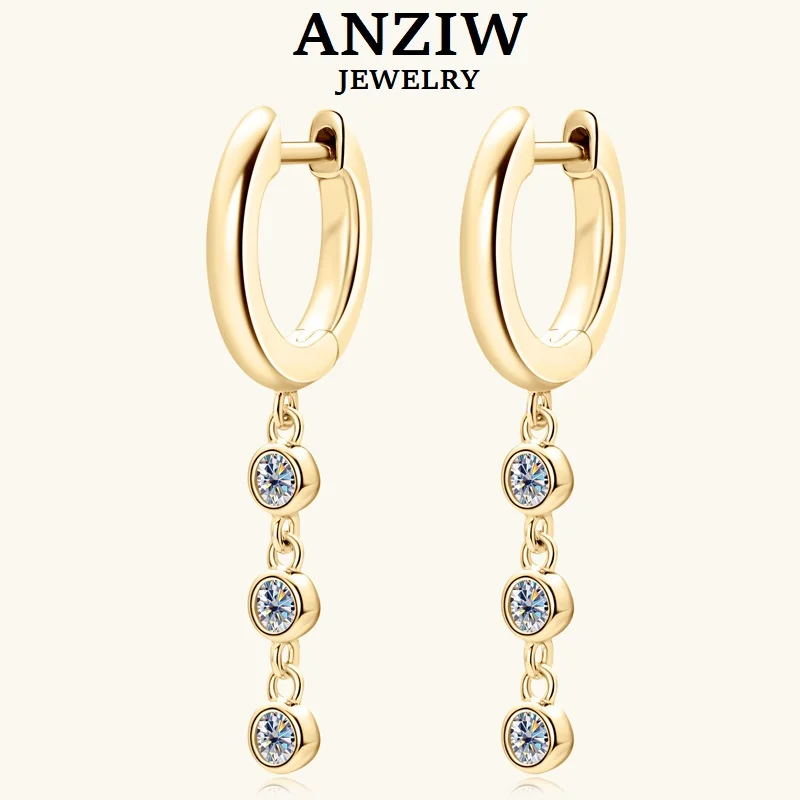 Orecchini A Cerchio In Argento 925 Con Moissanite 2 Carati – Gioielli Scintillanti D Colore, Regalo Anniversario