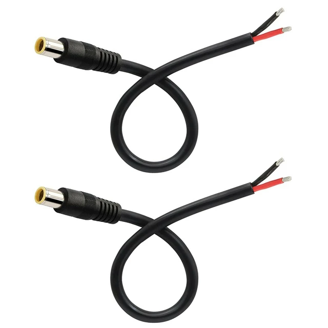 2pcs DC Power Cable 12V 7.9 x 5.5mm 8mm Male Plug Connector Cable Cord Wire  Supply Repair Solar Laptop 16AWG 30cm/1feet - AliExpress