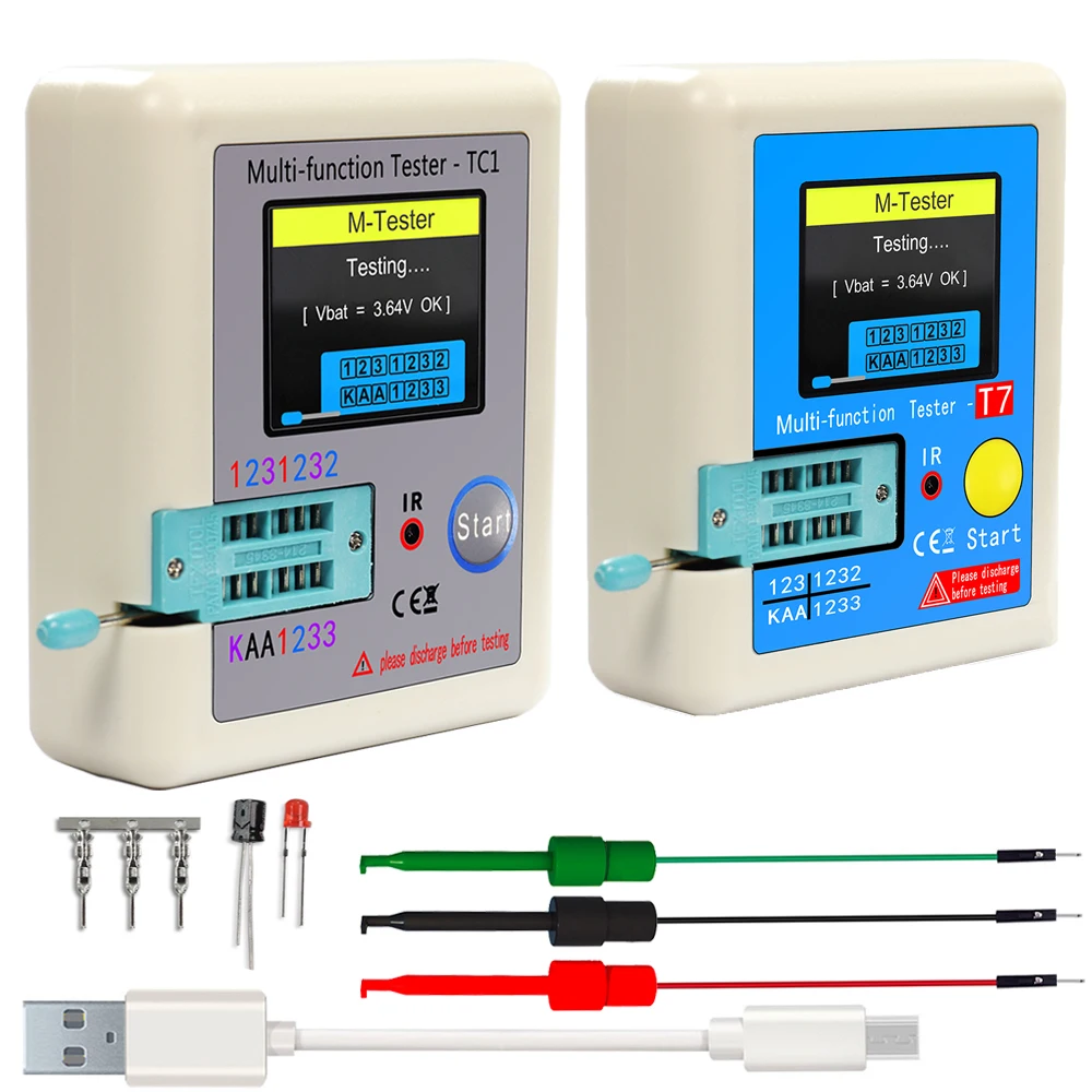 LCR-TC1 TC7 Colorful Display Multifunctional TFT Backlight Transistor Tester For Diode Triode Capacitor Resistor Transistor transistor tester lcr tester capacitor tester