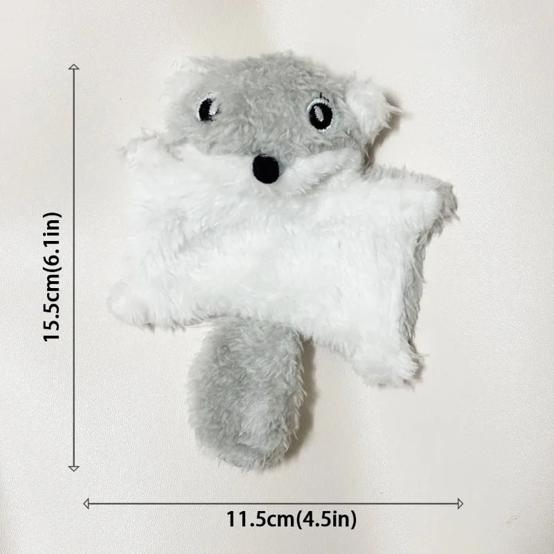 Crinkle Sound Flying Squirrel Cat Toy Plush & Rustling Paper Design for Interactive Play & Anxiety Relief Used for Pets Playing