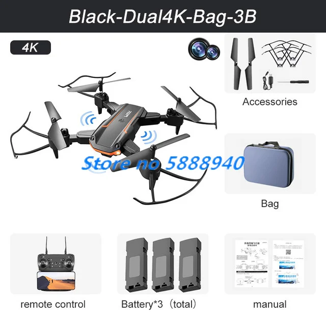 4K HD Dual Camera RC Dron Mini Drone Three-way Infrared Obstacle Avoidance Altitude Hold Mode Foldable RC Quadcopter With Bag To RC Quadcopter luxury RC Quadcopter