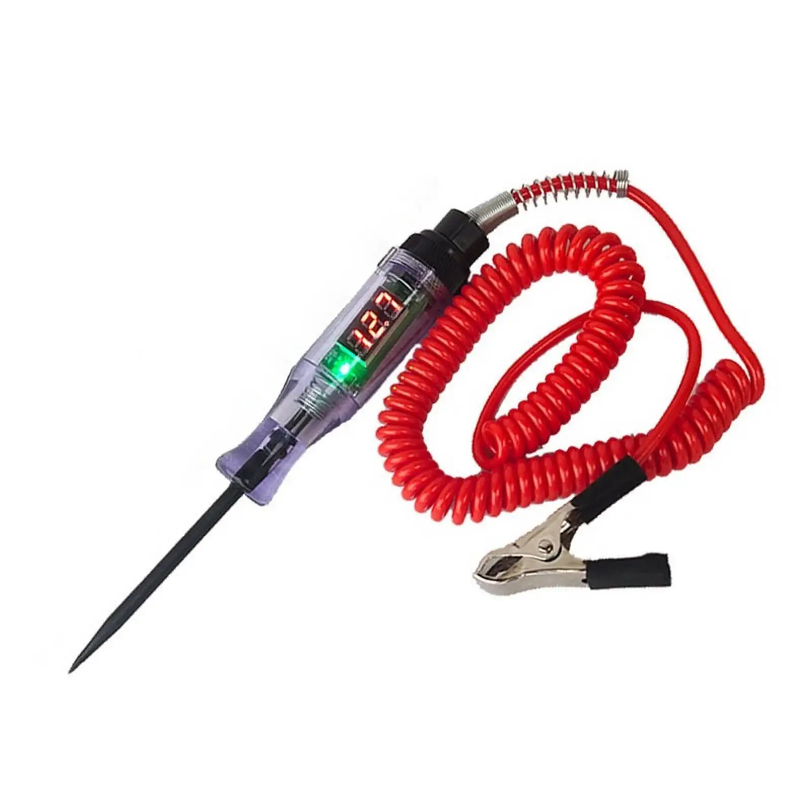 

Car Truck Voltage Circuit Tester Digital Display Long Probe Pen Automobile Diagnostic Tool Auto Repair Detector 6V 12V 24V