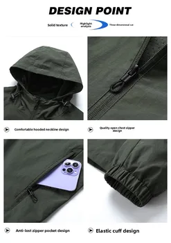 الخريف مقنعين سترة الرجال ملابس العمل معطف رياضي وزرة رقيقة تنوعا عادية مقاوم للماء يندبروف في الهواء الطلق سترات رجالية عادية 6
