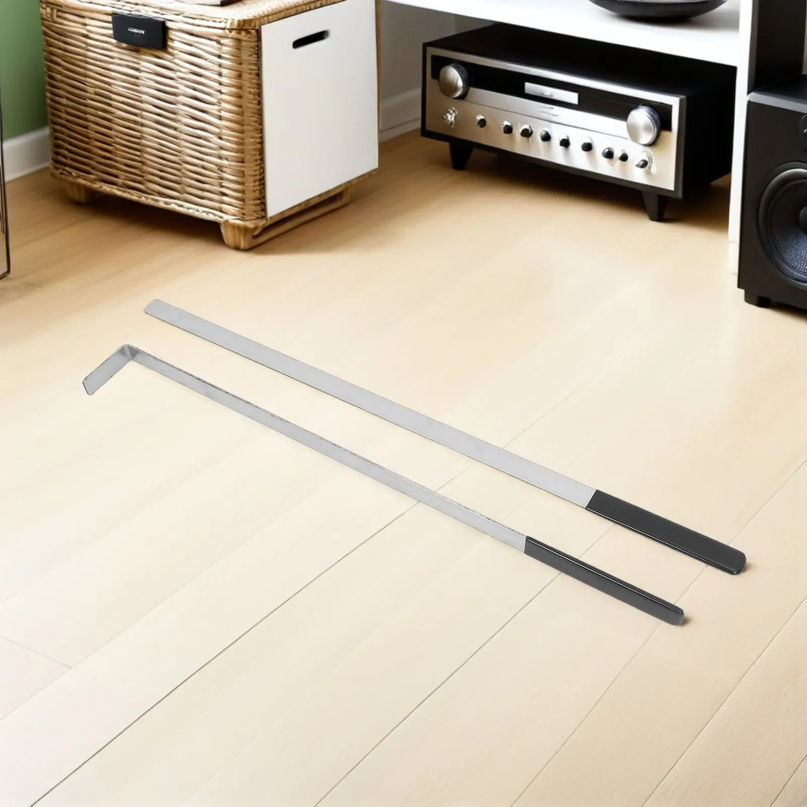 헤비 듀티 스테인리스 스틸 상품 진열용 자 60cm (슈퍼마켓, 편의점 선반 라벨링 및 재고 정리용)