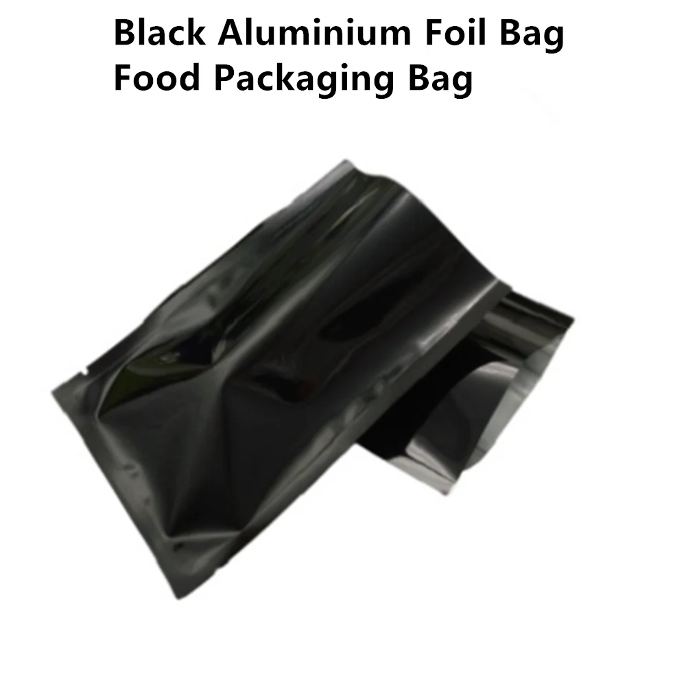 

200pcs 7X10CM Black Top Open Aluminium Foil Plastic Bags With Tear Notch, Sauce Packaging Bag,Food Aluminized Heat Seal Pouch