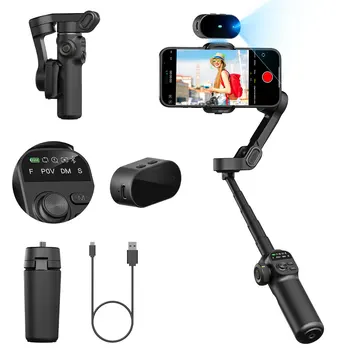 Stabilizzatore cardanico portatile AOCHUAN Smart X2 Ai Asta di prolunga incorporata dotata di display a LED Stabilizzatore cardanico per smartphone