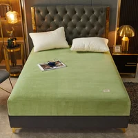 Drap-housse en velours doux et épais, housse de matelas antidérapante de haute qualité, protection réglable, drap de lit doux avec élastique 2