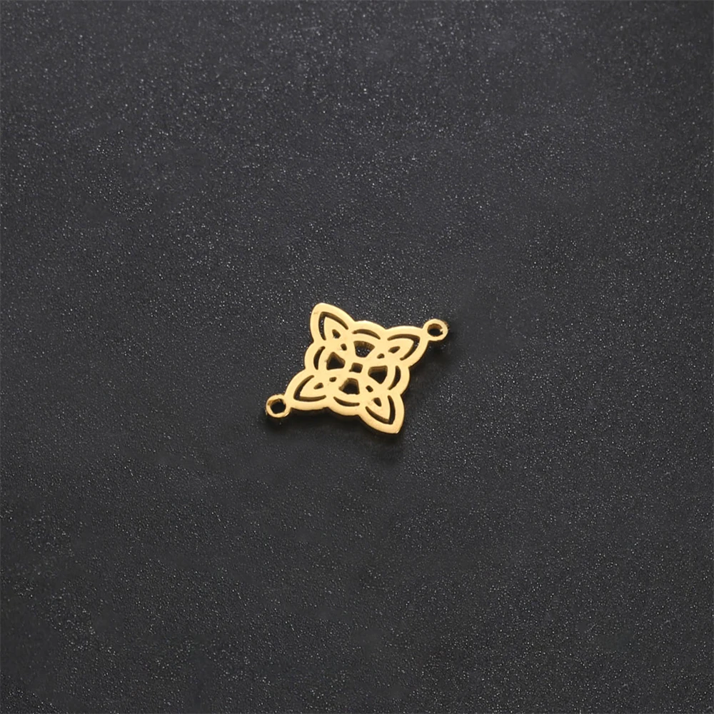 5 teile/los Doppel Loch Charms Für Armband Diy Machen Edelstahl Hexe Knoten Schmuck Charme Großhandel Amulett Anhänger Zubehör – Detail 8