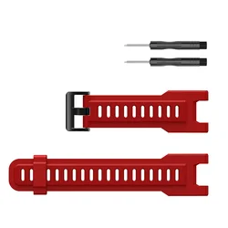 Silicone Replacement Strap for Smartwatch - Durable and Adjustable Watchband Bracelet (Lava red)