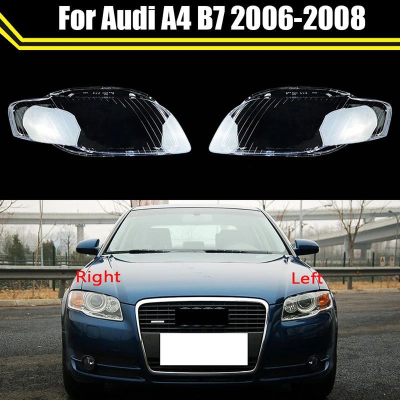

Прозрачная крышка для автомобильной фары, прозрачный абажур, фотолампа, оболочка для объектива, автоматическая передняя запасная детская Крышка для Audi A4 B7 2005-2008