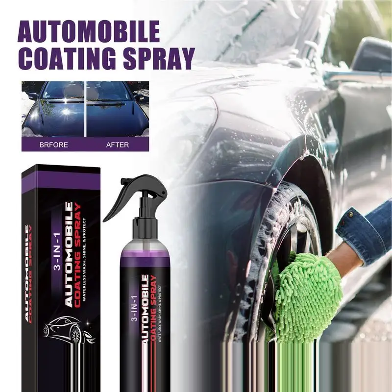 Car Coating Spray 100ml 3 in 1 Nano Car Scratch Repair Spray Restoring Liquid Waterless Wash Detailing Kit Ceramic