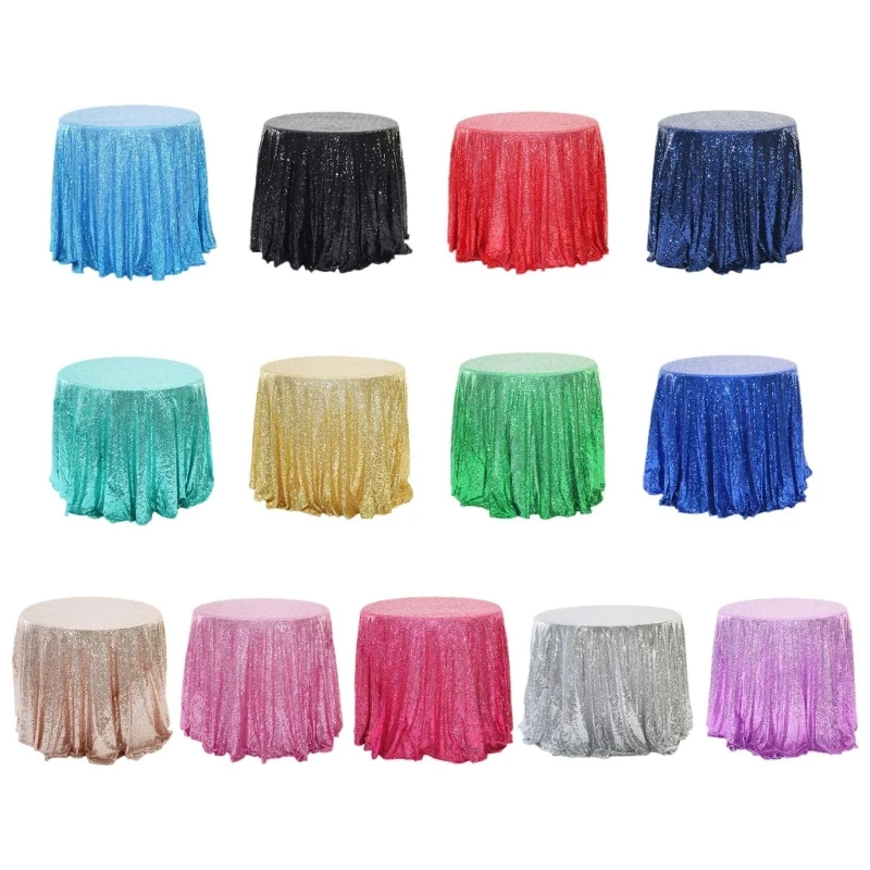 

Round Tablecloth Tablecloth Sequins Tablecloths Decorations Glitter Table Skirt