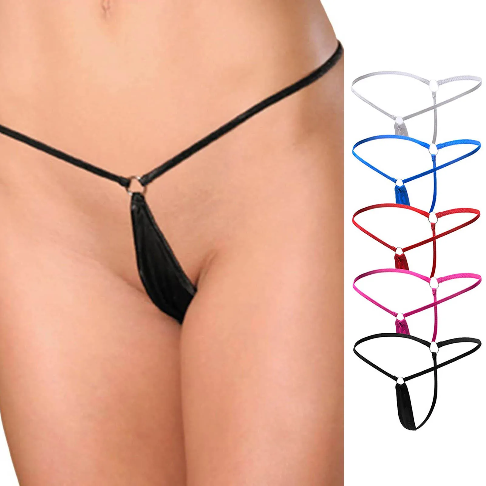 Women's Panties Thong T Back Low Waist Micro Mini G-String Female Underwear