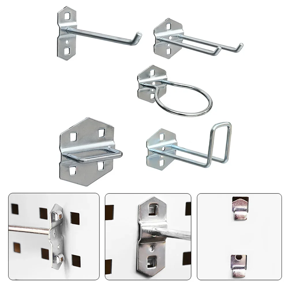 

Tool Rack Hook Shelving Shelf Hanger for Peg Board up Iron Organizer Garage Pegboard