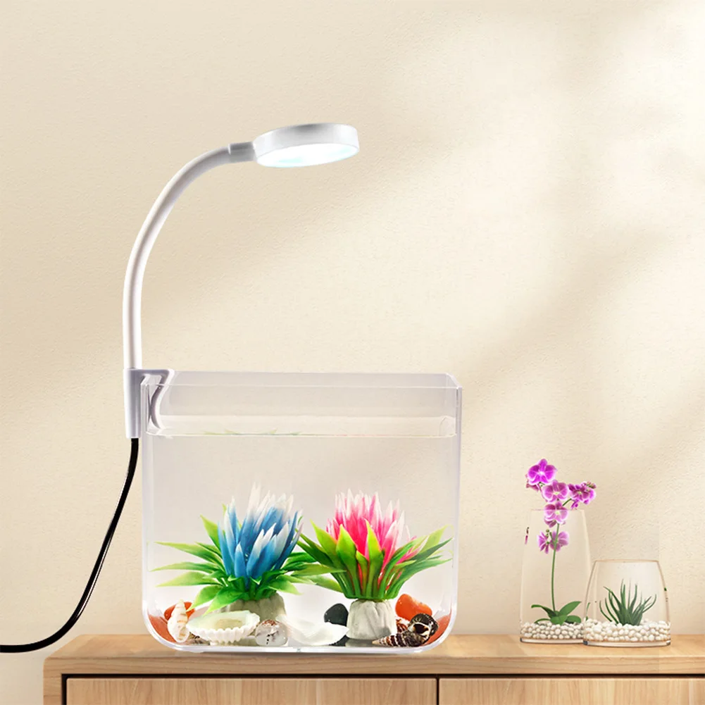 Small Fish Tank Betta Fish Tank With LED Light High Transparency Square Fish Tank Aquarium Starter Kits For Living Room Home 2