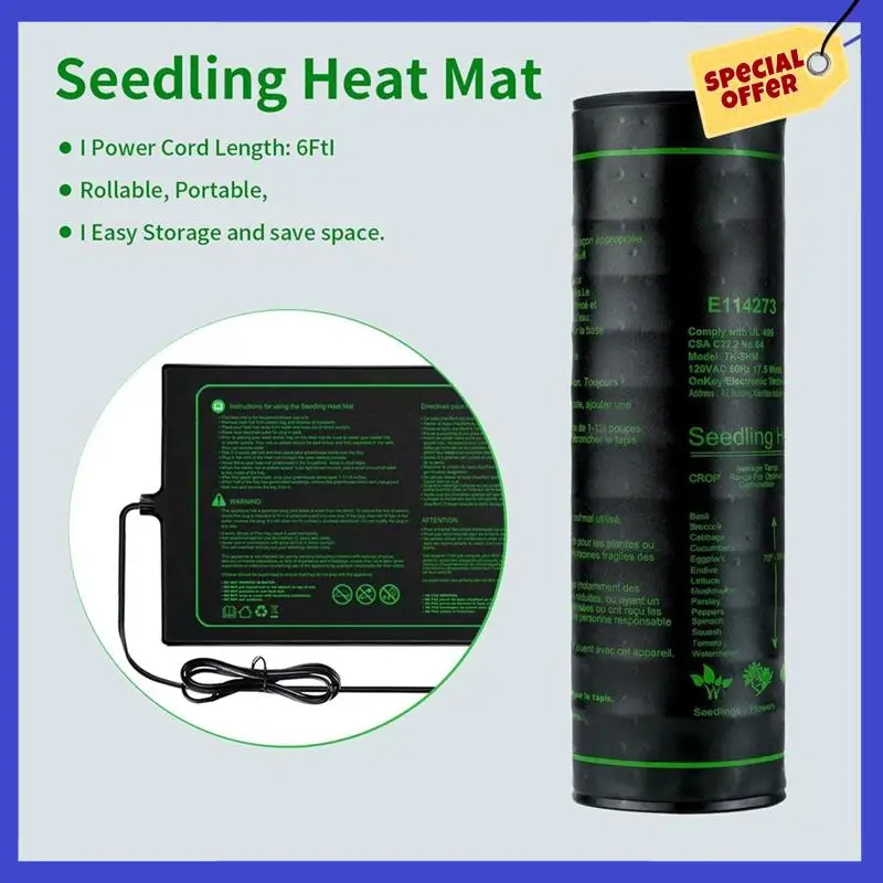 Seedling Heating Mat,Warm Hydroponic Heating Mat For Seed Starting,Indoor Gardening,Waterproof Plant Mat US Plug-A01P